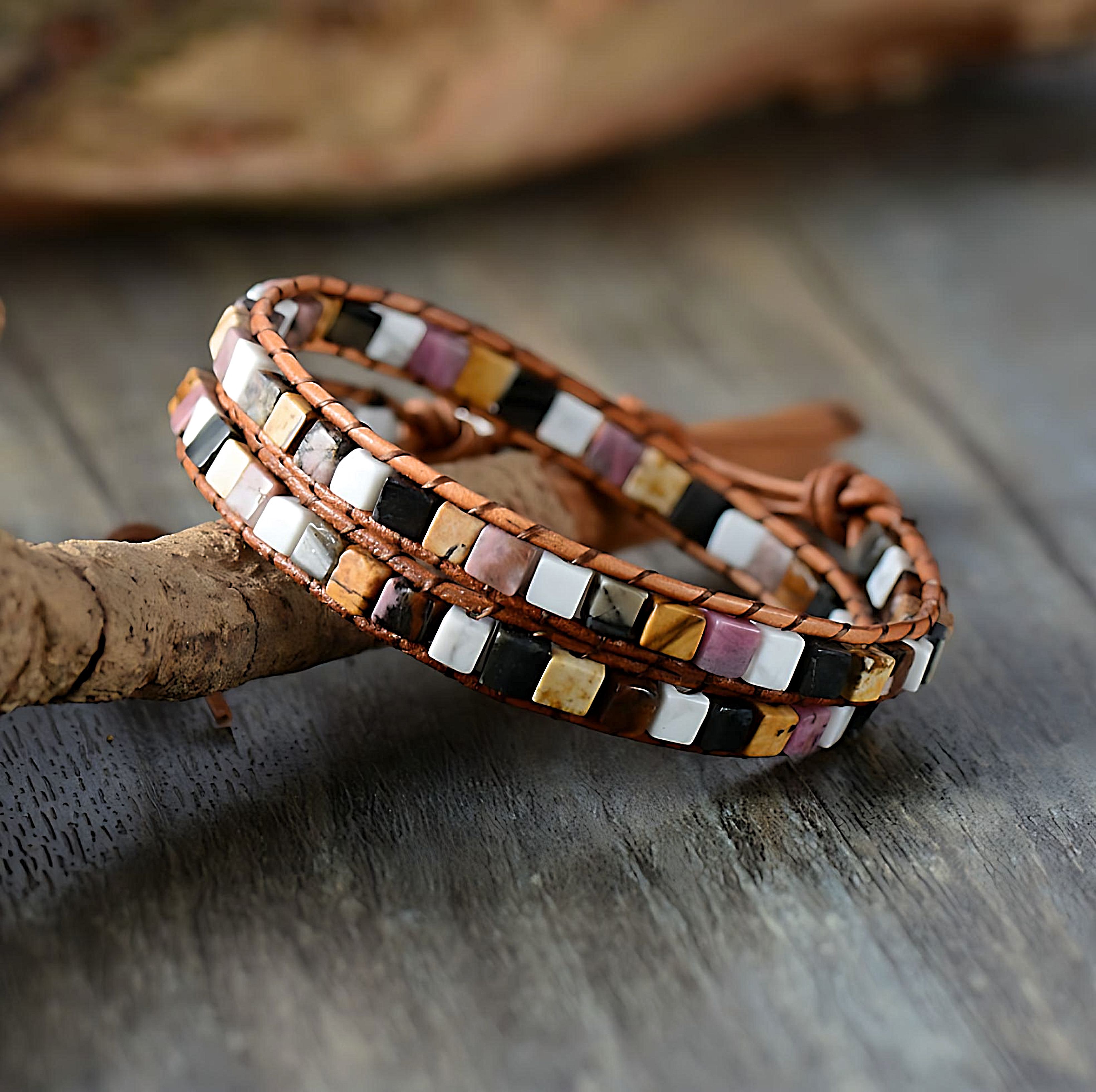 Rosa Healing Gemstone Wrap Bracelet