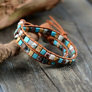 Turquoise Vintage Stone Wrap Bracelet