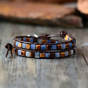 Dark Blue Gemstone Wrap Bracelet